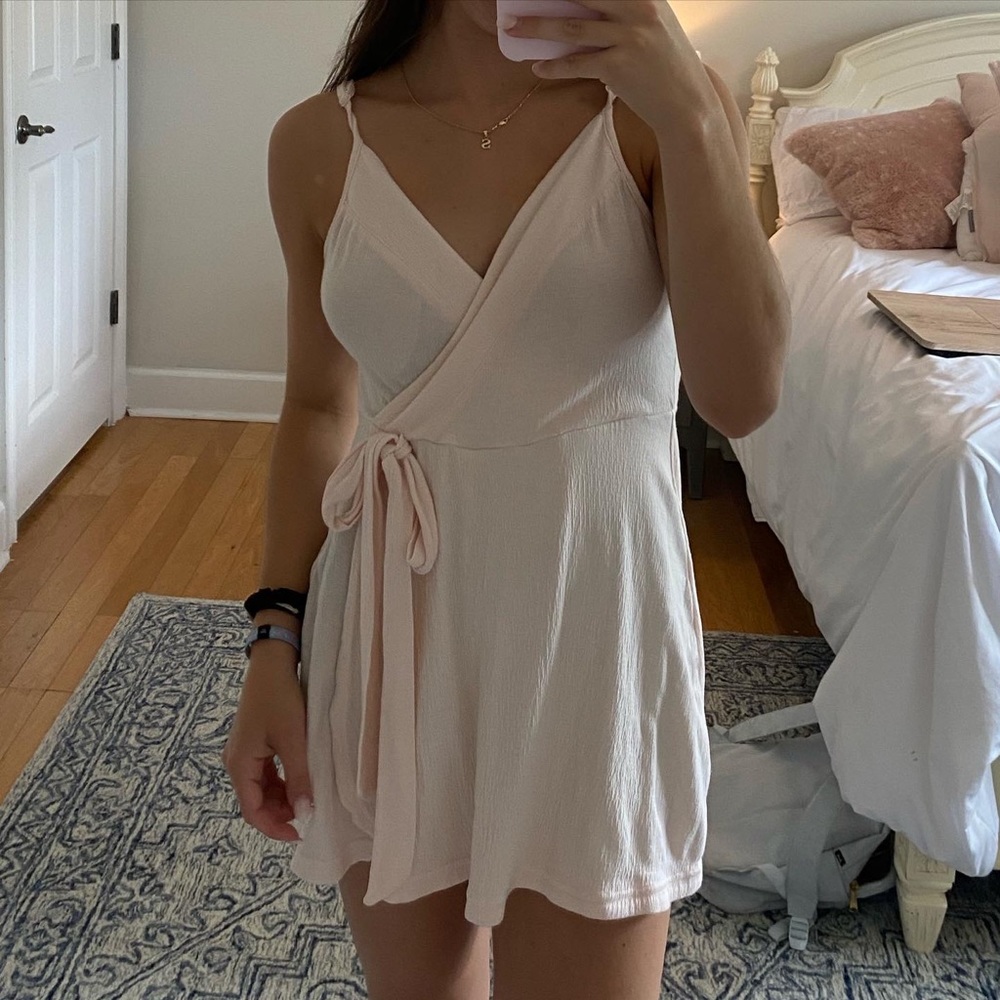 Society Amuse Blush Pink Wrap Dress